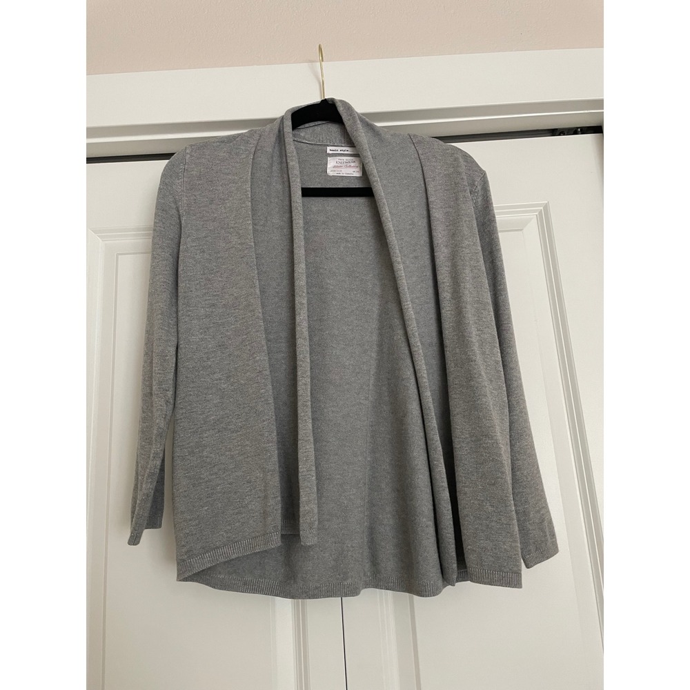 Zara Girls Cardigan Open Front Cozy Grey Knit Preppy Layering Sweater Size 13/14